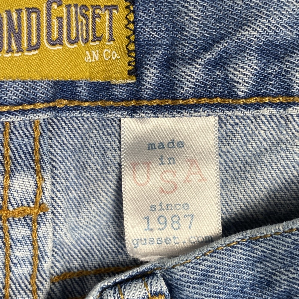 Diamond Gusset Mens Jeans Denim Blue 33x29 33 X 29 Cotton Made USA Vintage Work - Picture 9 of 10
